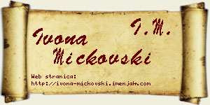Ivona Mickovski vizit kartica